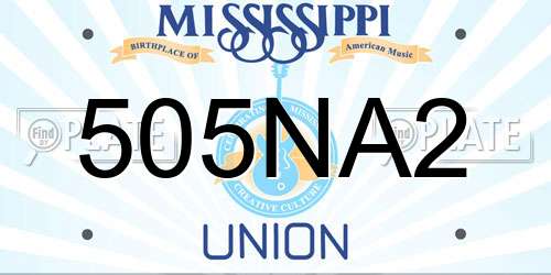 505NA2 Mississippi License Plate