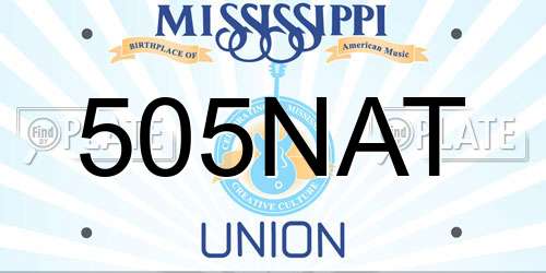 505NAT Mississippi License Plate