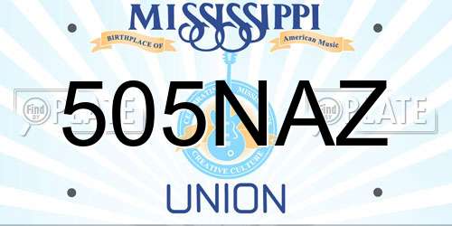 505NAZ Mississippi License Plate