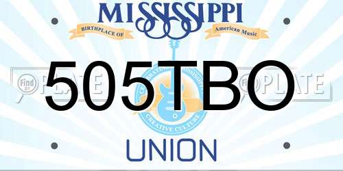 505TBO Mississippi License Plate