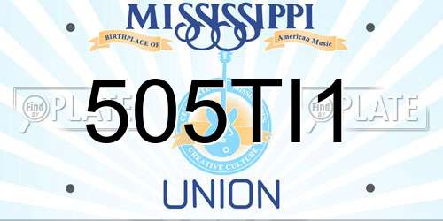 505TI1 Mississippi License Plate