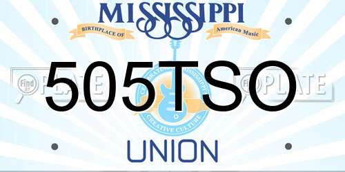 505TSO Mississippi License Plate