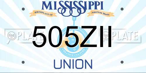 505ZII Mississippi License Plate