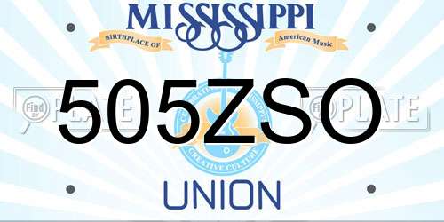 505ZSO Mississippi License Plate