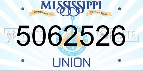 5062526 Mississippi License Plate