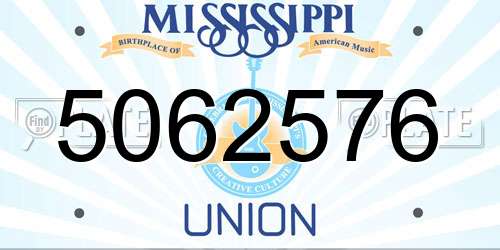 5062576 Mississippi License Plate