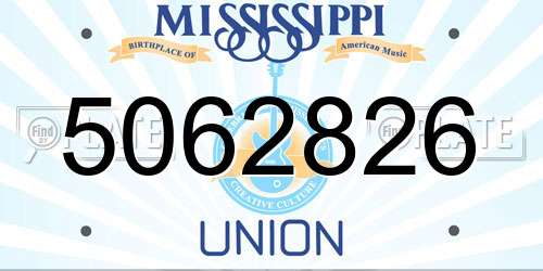 5062826 Mississippi License Plate