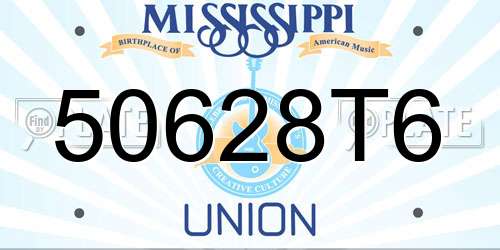 50628T6 Mississippi License Plate