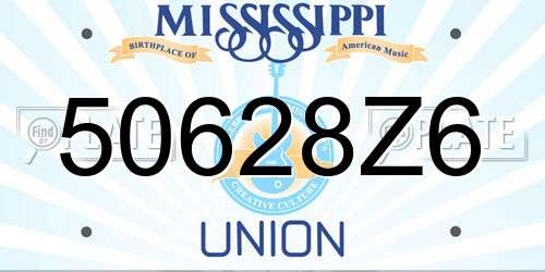 50628Z6 Mississippi License Plate