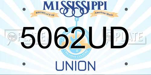 5062UD Mississippi License Plate