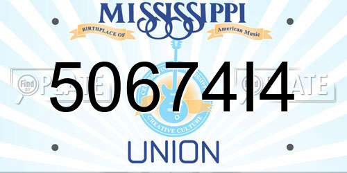 50674I4 Mississippi License Plate