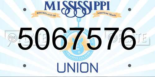 5067576 Mississippi License Plate