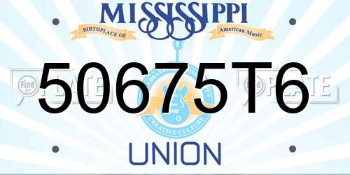 50675T6 Mississippi License Plate