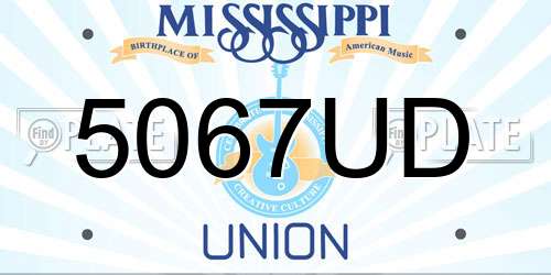 5067UD Mississippi License Plate
