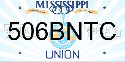 506BNTC Mississippi License Plate