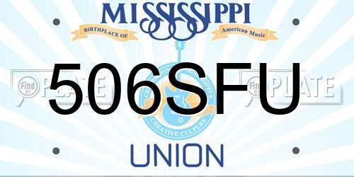 506SFU Mississippi License Plate