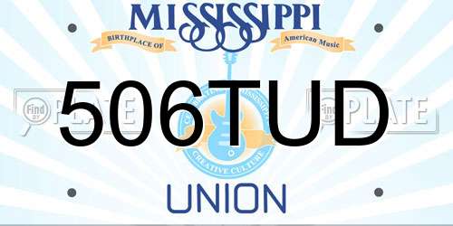 506TUD Mississippi License Plate
