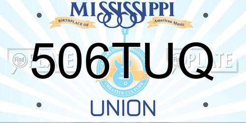 506TUQ Mississippi License Plate