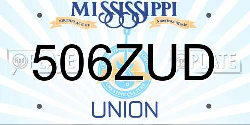 506ZUD Mississippi License Plate