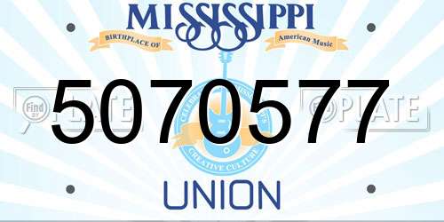 5070577 Mississippi License Plate