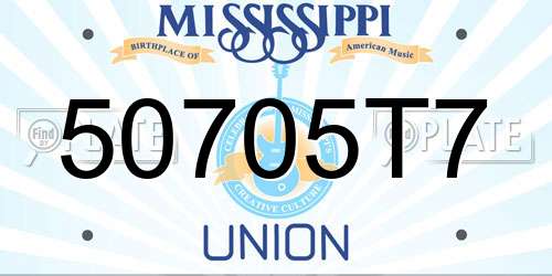 50705T7 Mississippi License Plate