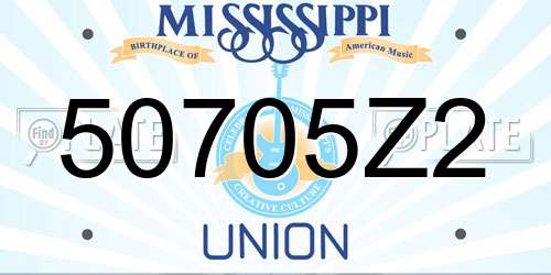 50705Z2 Mississippi License Plate
