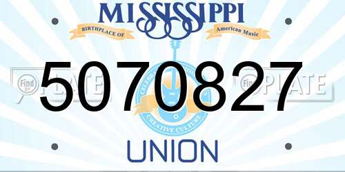 5070827 Mississippi License Plate