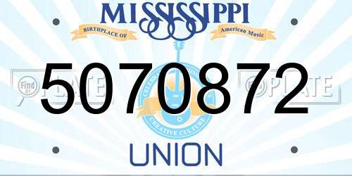 5070872 Mississippi License Plate