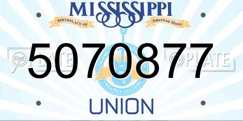 5070877 Mississippi License Plate