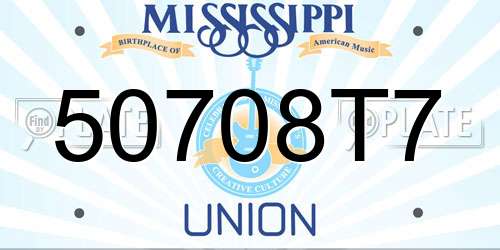 50708T7 Mississippi License Plate