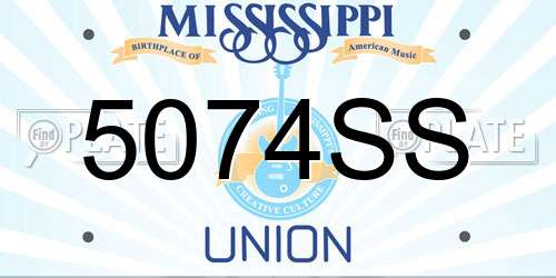 5074SS Mississippi License Plate