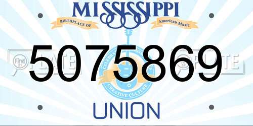 5075869 Mississippi License Plate