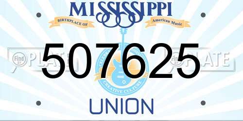 507625 Mississippi License Plate