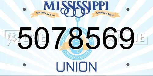 5078569 Mississippi License Plate