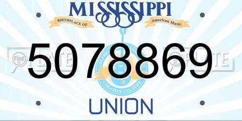 5078869 Mississippi License Plate