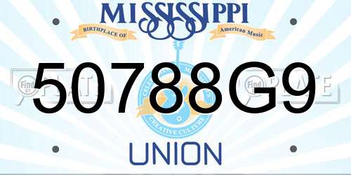50788G9 Mississippi License Plate