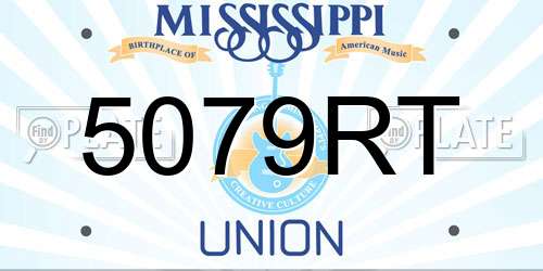 5079RT Mississippi License Plate