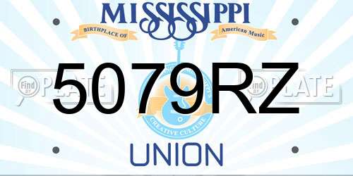 5079RZ Mississippi License Plate