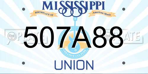 507A88 Mississippi License Plate