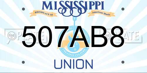 507AB8 Mississippi License Plate