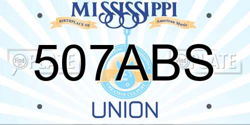 507ABS Mississippi License Plate