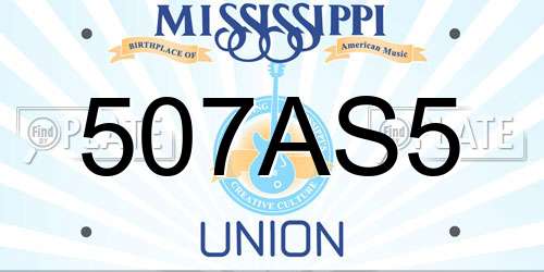 507AS5 Mississippi License Plate