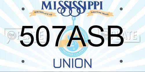 507ASB Mississippi License Plate