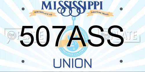 507ASS Mississippi License Plate