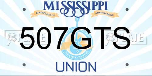 507GTS Mississippi License Plate