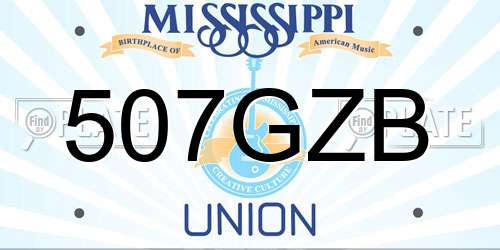 507GZB Mississippi License Plate