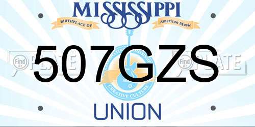 507GZS Mississippi License Plate