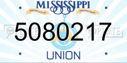 5080217 Mississippi License Plate