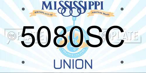 5080SC Mississippi License Plate