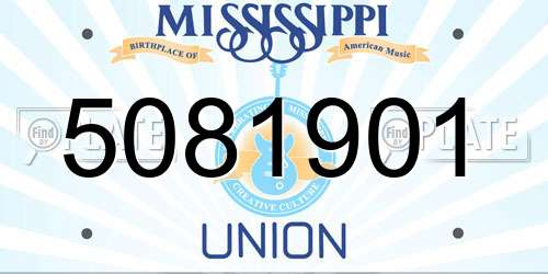 5081901 Mississippi License Plate